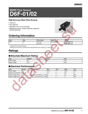 D6F-01A1-110 datasheet  